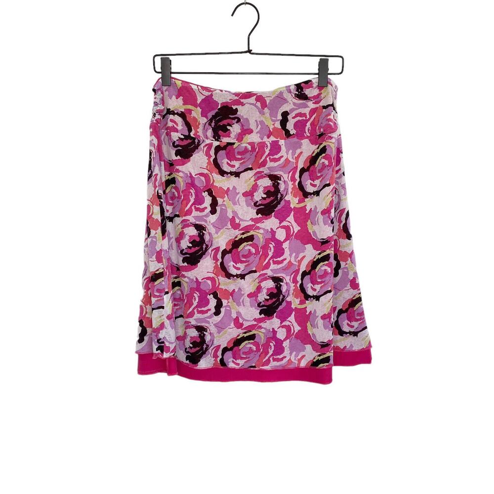 Colorado Clothing Skirt Womens Small Pink Floral Stretch Flare Waist Pull-on‎